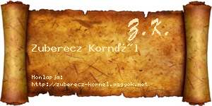 Zuberecz Kornél névjegykártya